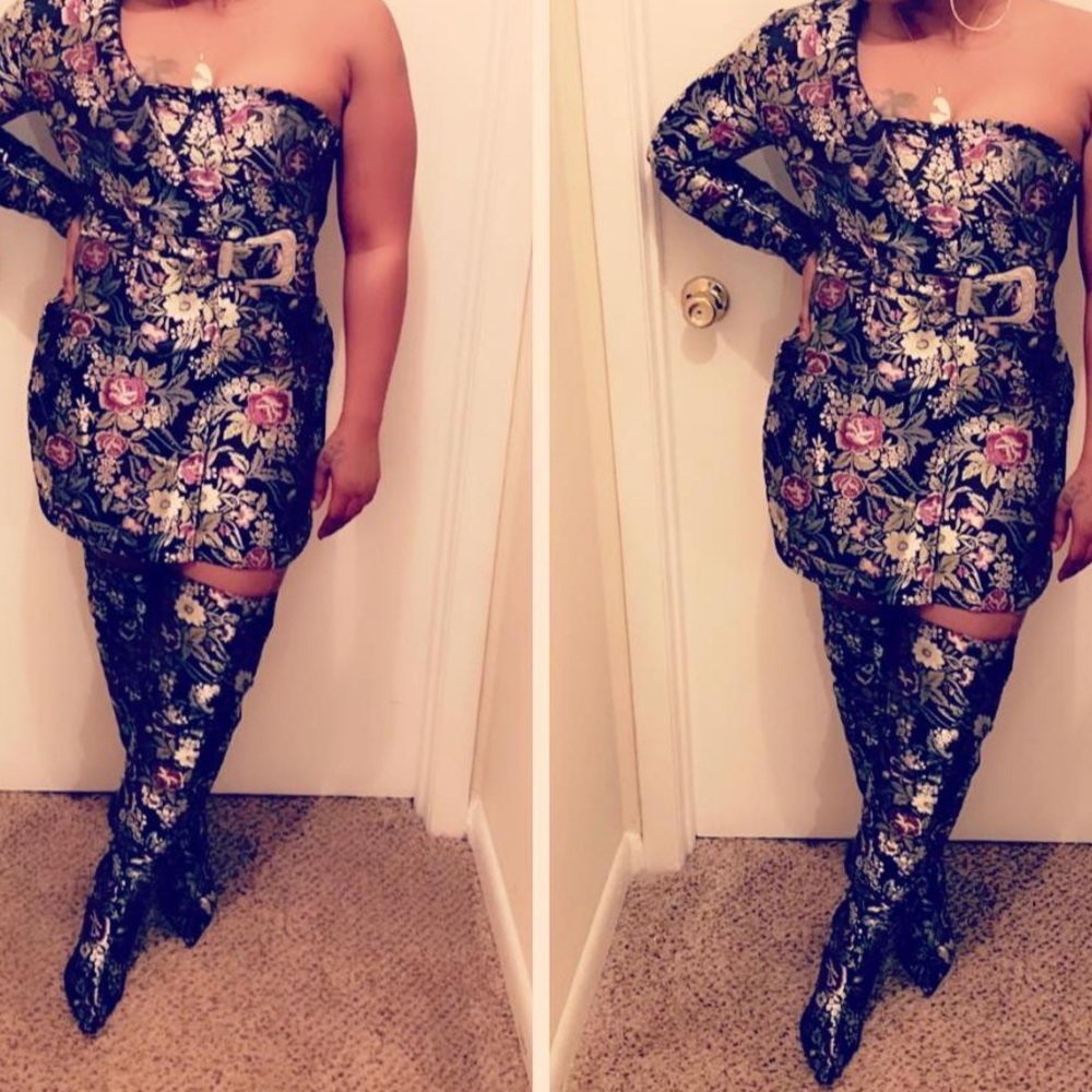 Floral dress and boots